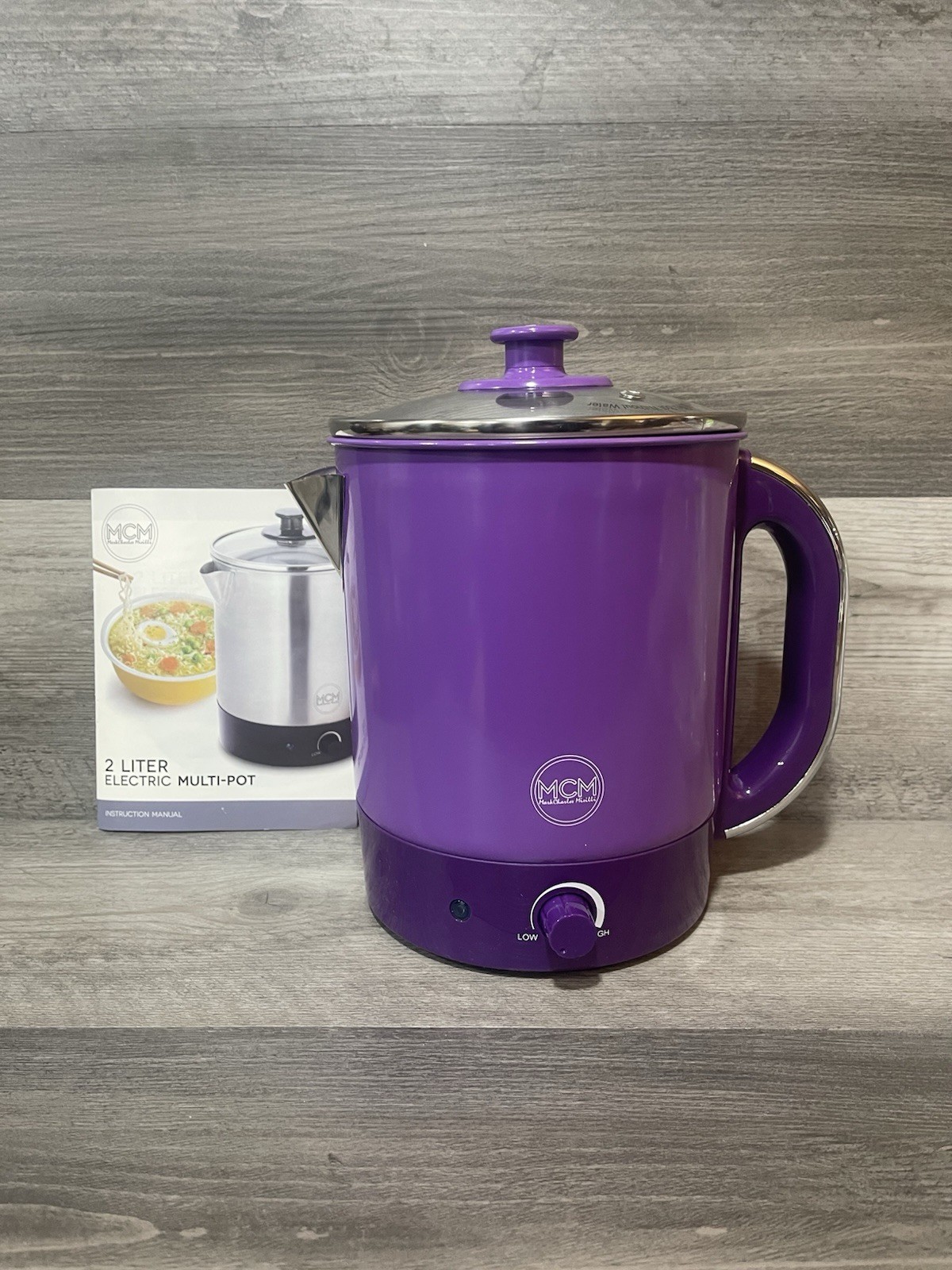 MCM 2L Electric Multi Pot Cooker Purple Mini Hot Pot Ramen Soup Cooker. NIB