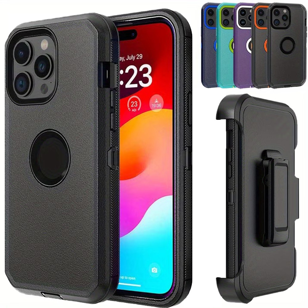Shockproof Protective Case For iPhone 15/15 Pro Max Plus Rugged Cover+Belt Clip
