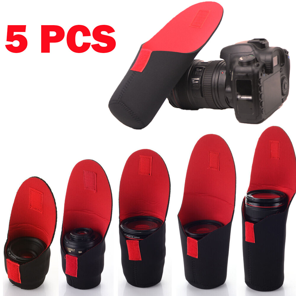 Neoprene DSLR Camera Lens Soft Protector Pouch Bag Case Cover Set S M L XL XXL