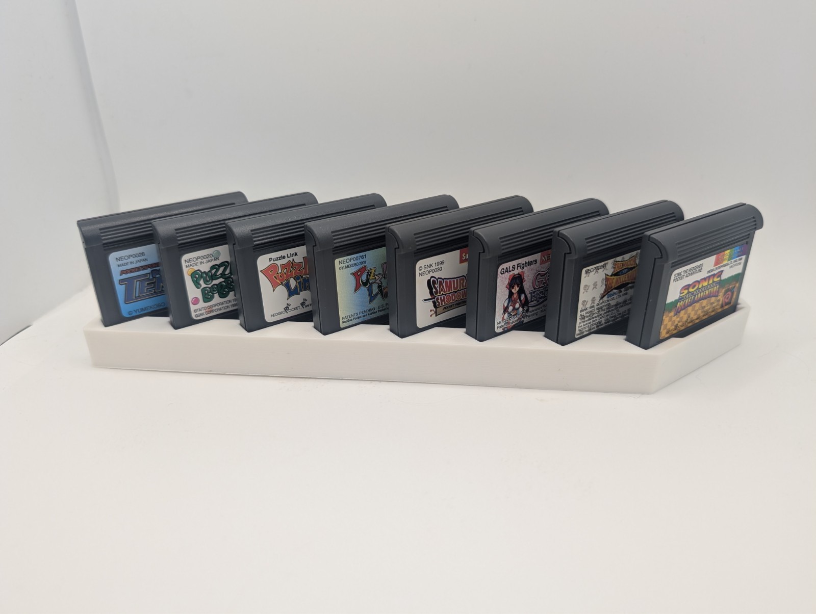 NeoGeo Pocket/Color Cartridge Display Tray/Stand, 8 Games Capacity, 3d printed