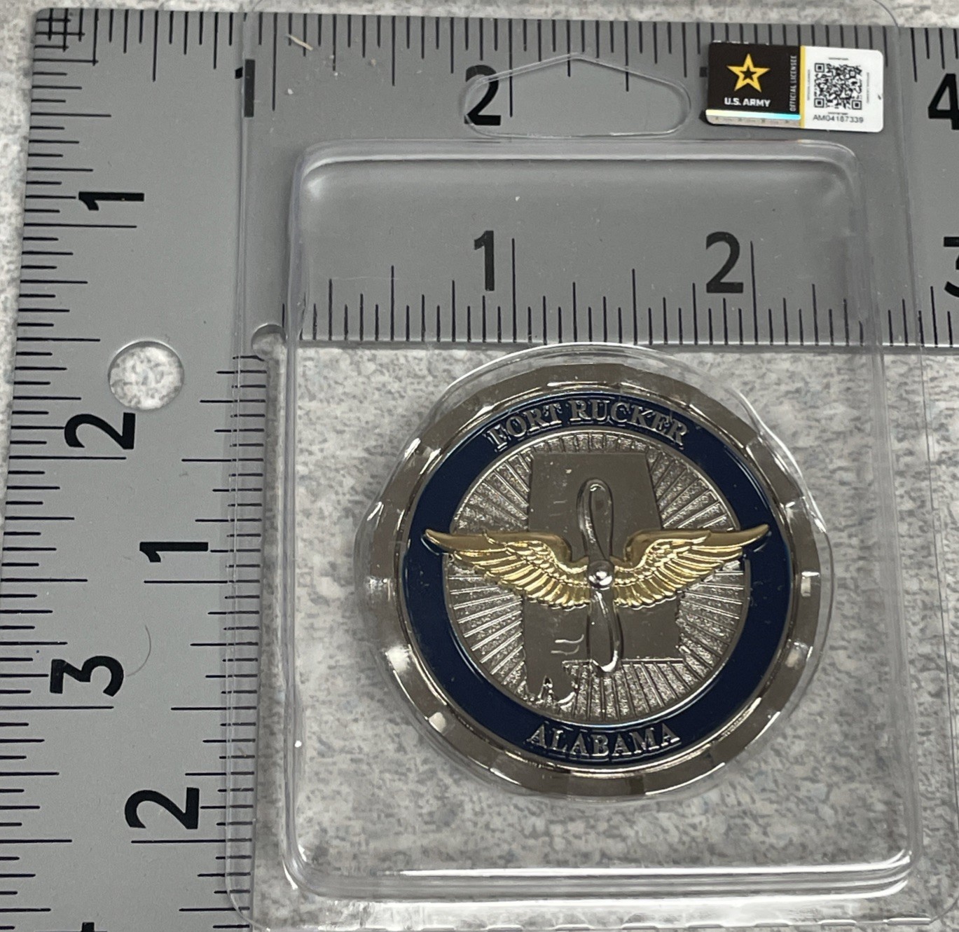Coin - Fort Rucker Base Coin - Color - Licensed Free Shipping W Case