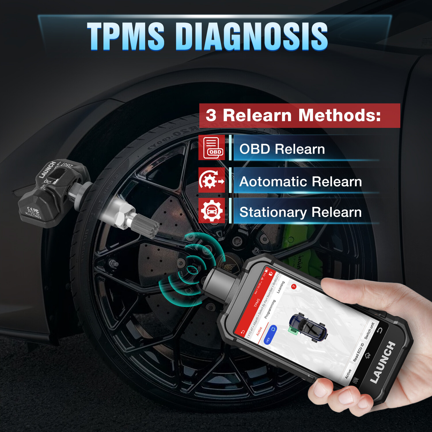 2025 LAUNCH X431 Creader 5011 V2 TPMS Tool Sensor Activate Relearn Reset Scanner