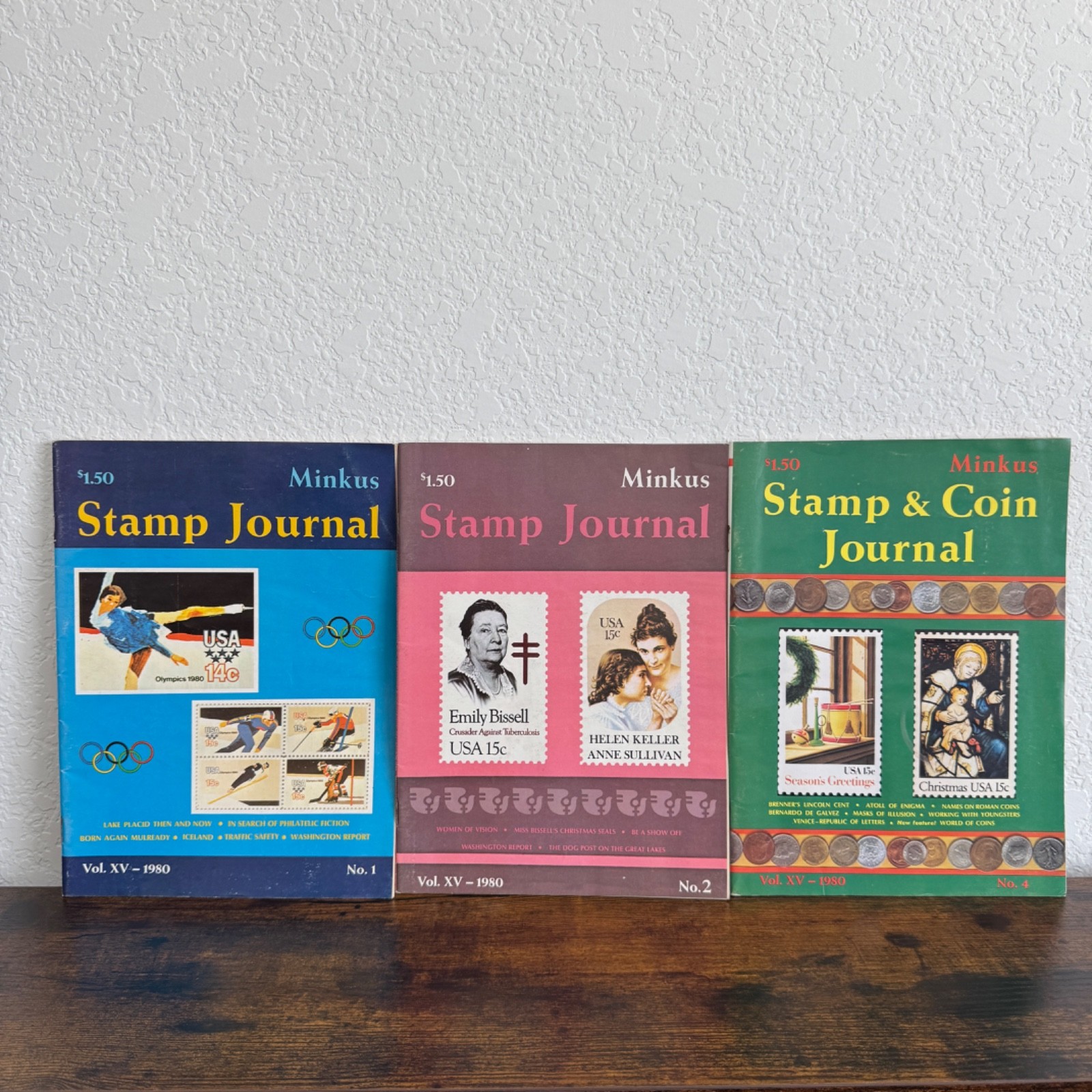 3 Stamp Journal Magazines Numbered  1, 2 and 4 From 1980