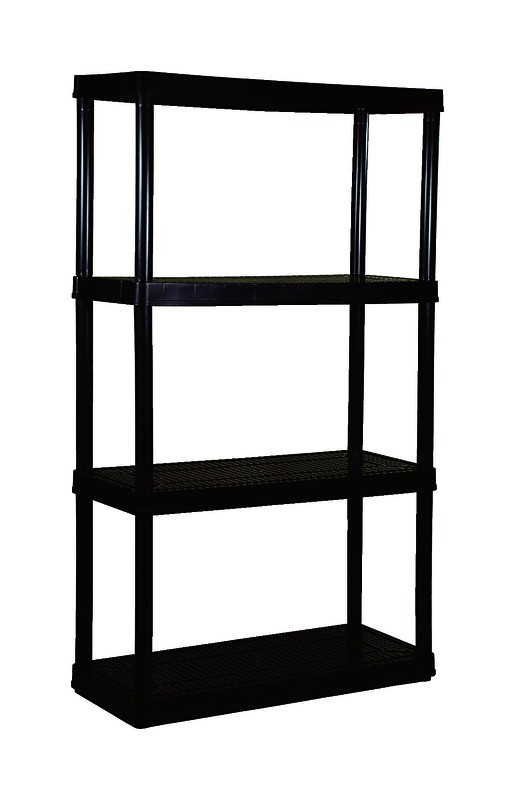 Maxit Resin Black Adjustable Shelving Unit 400 lbs. Capacity 54-1/2 H x 32 W x 1