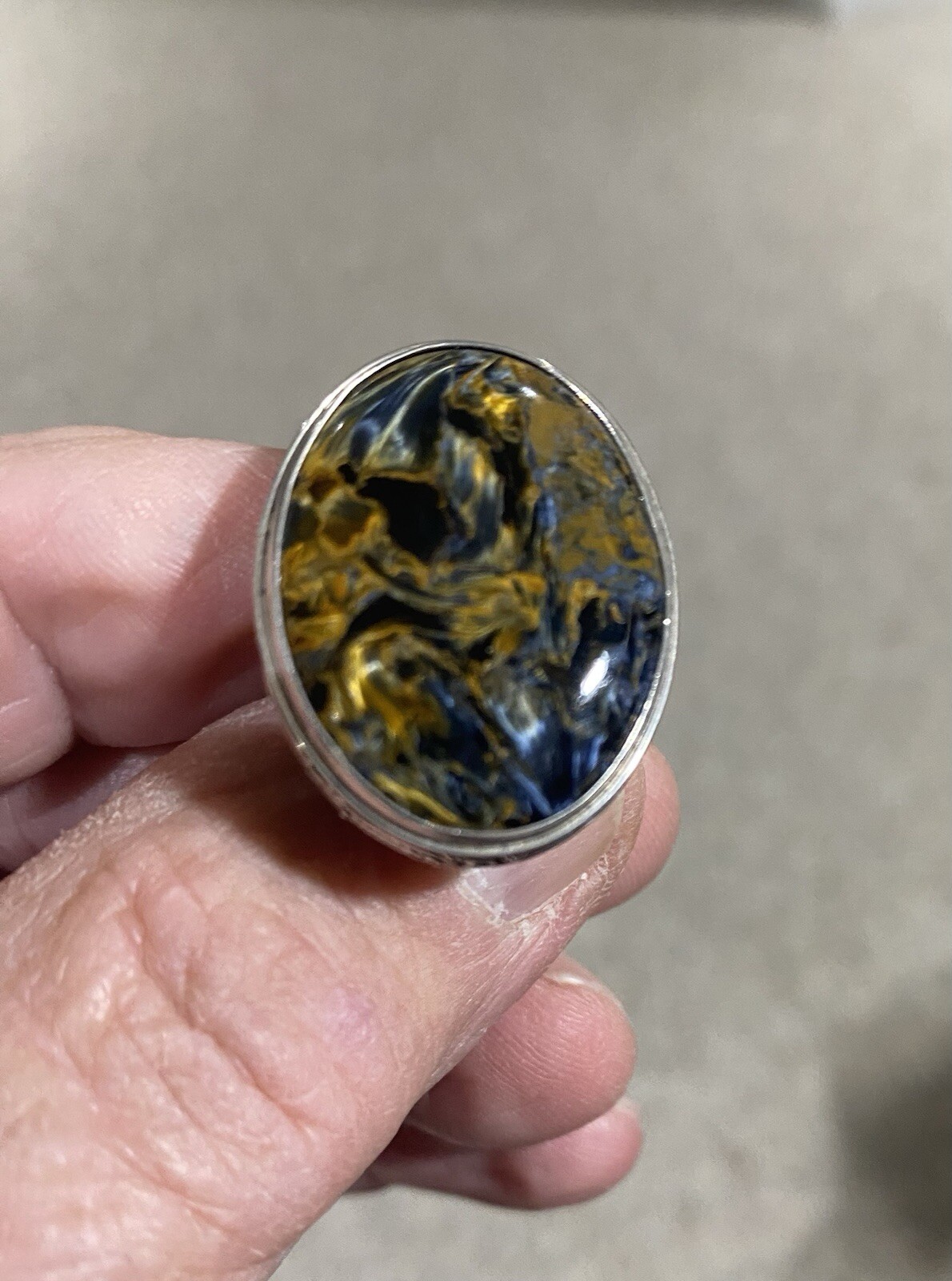 Beautiful Semi Precious Stone Ring Sterling