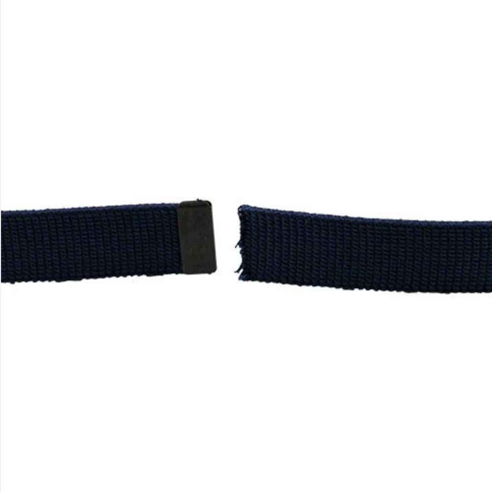 GENUINE U.S. AIR FORCE BELT: BLUE COTTON WITH BLACK TIP