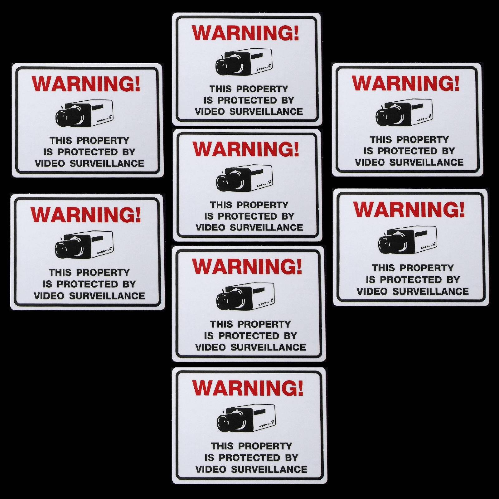 SMALL HOME SECURITY CAMERAS WINDOW WARNING STICKERS SIGNS LOT