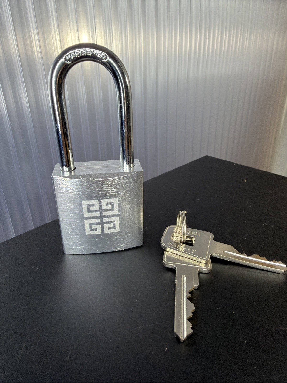 Givenchy Logo Padlock Metal Lock Promotional Branded Silver Chrome