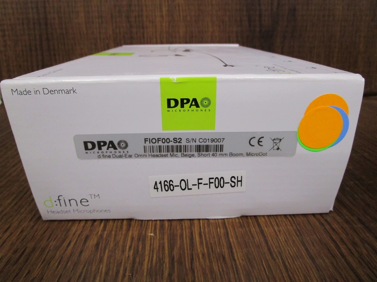 DPA 4166 Beige 4166-OL-F-F00-SH FIOF00-S2 Dual Ear Omni Headset Mic 40mm