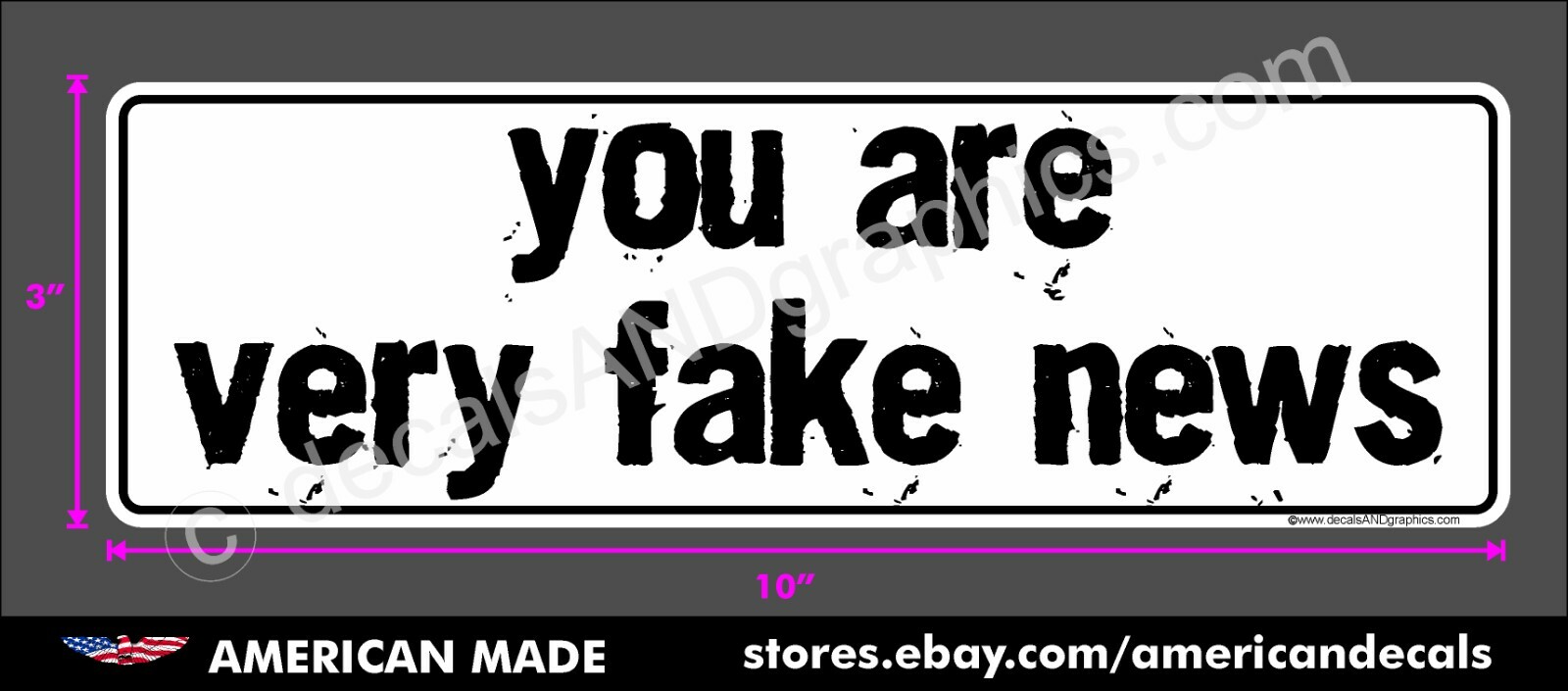 TRUMP 2020 YOU ARE VERY FAKE NEWS BUMPER STICKER DECAL MAGA  WINDOW BUMPER