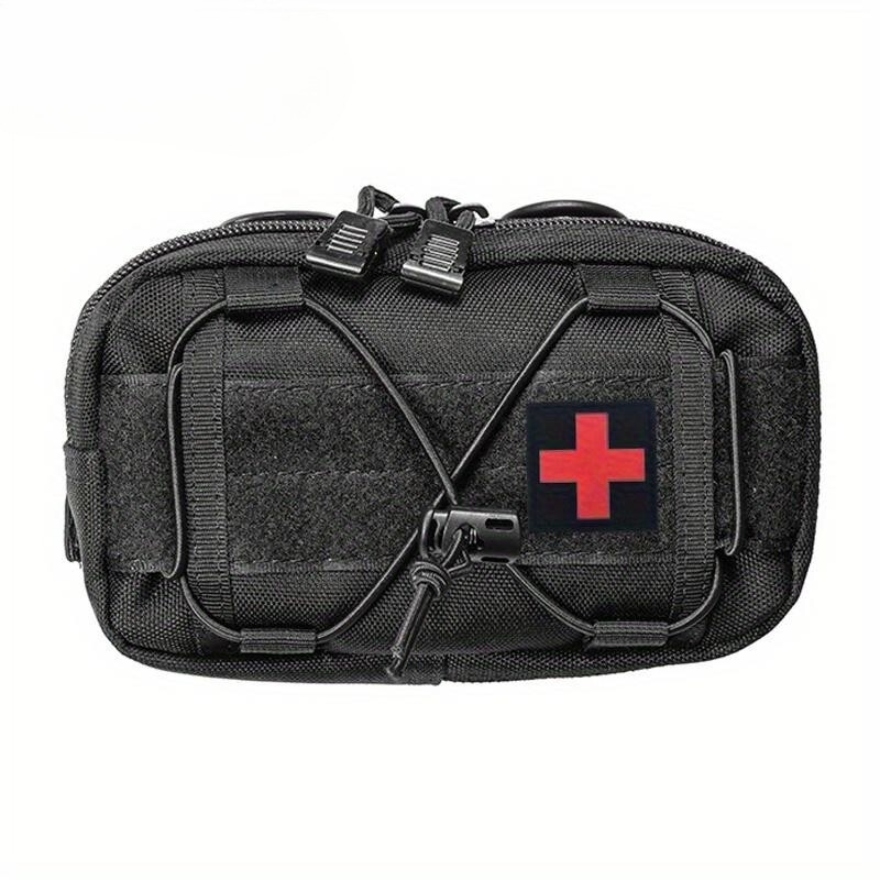 Tactical Molle Belt Organizer Black Red Cross Nylon EDC Storage