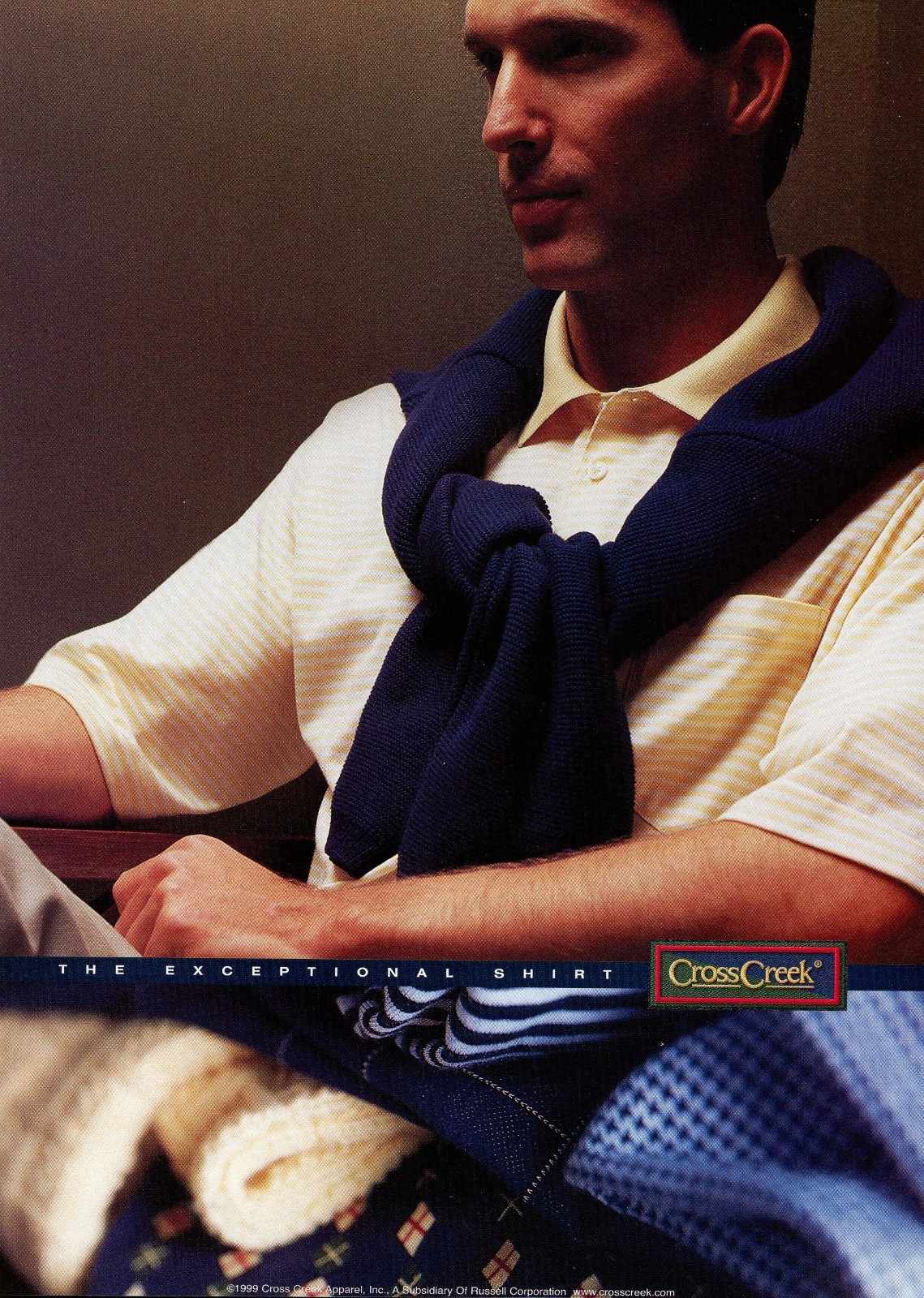 CrossCreek magazine AD OOP 1999 handsome man in EXCEPTIONAL SHIRT