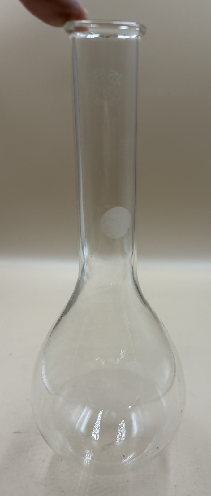 Pyrex by Corning 500ml Long Neck Clear Glass Flask Round Bottom