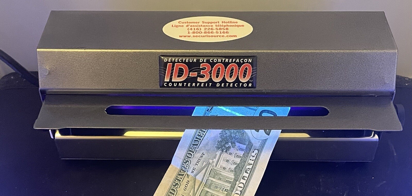 Money Detection Counterfeit Scanner SecuriSource ID-3000 UltraViolet  W/MANUEL!!