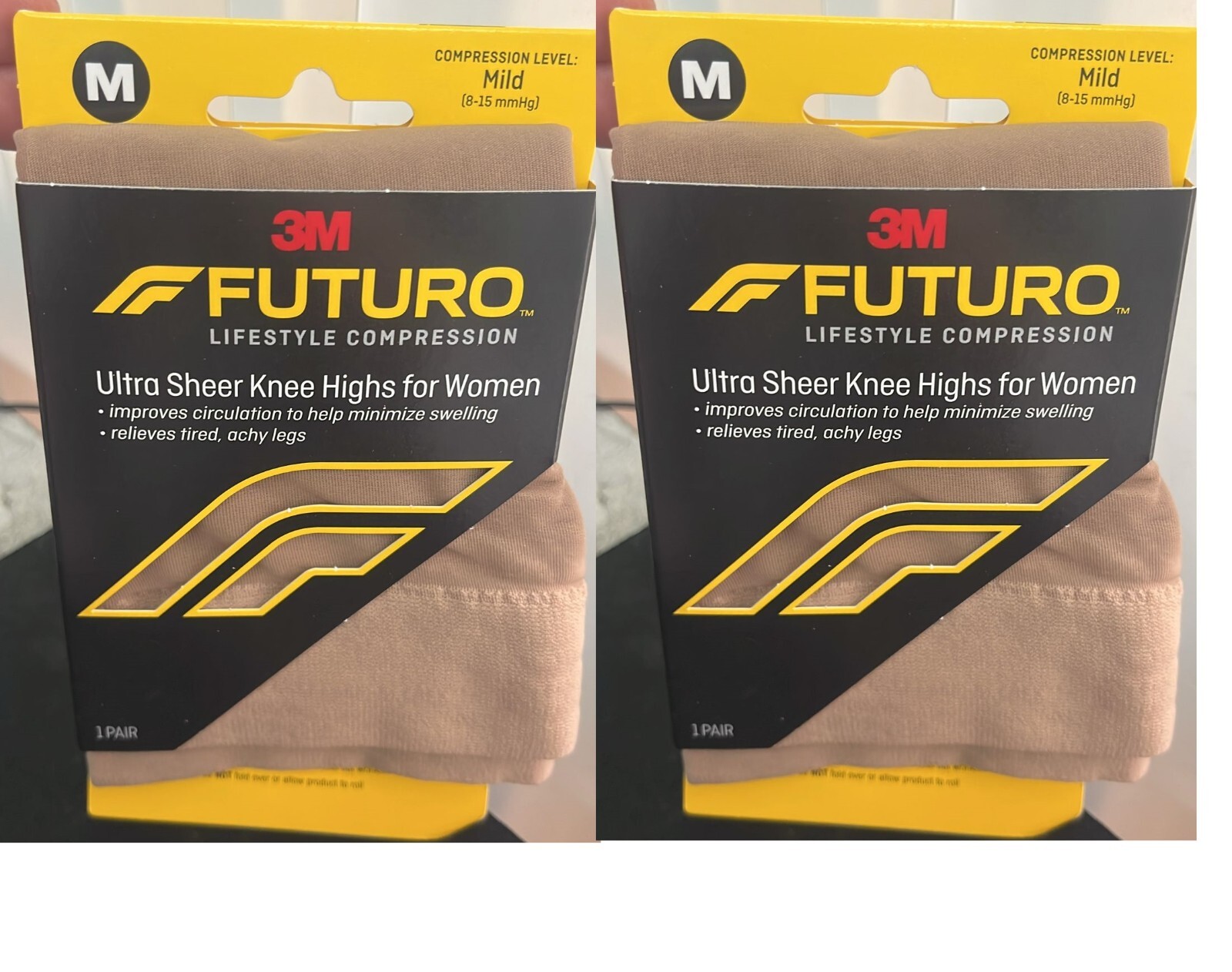 2X Energizing Ultra Sheer Knee Highs For Women Mild  Medium By Futuro 1 PAIR EAC
