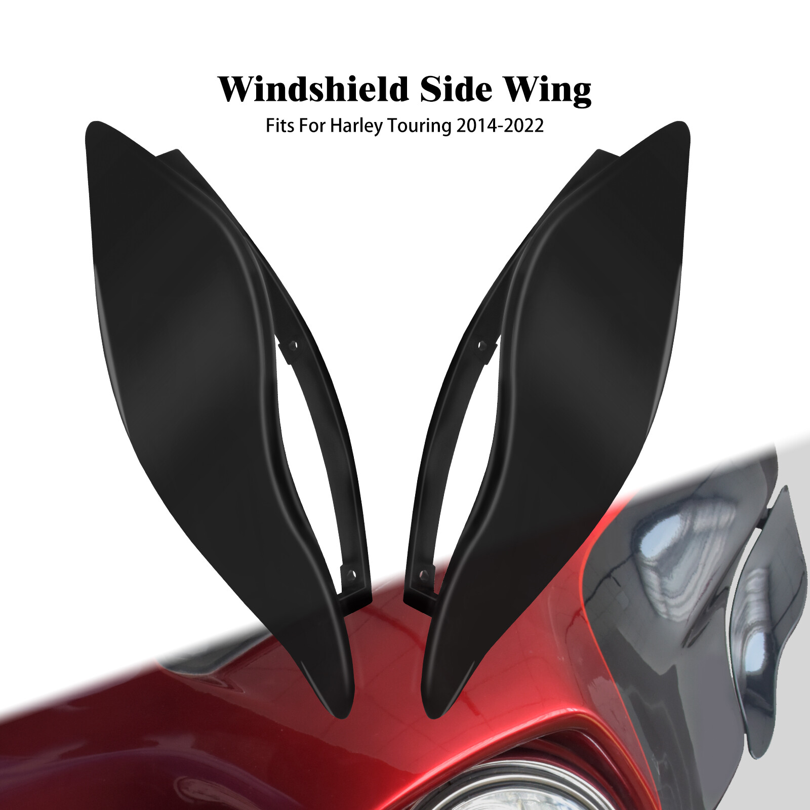 Black Side Wings Air Deflector Fit For Harley Touring Electra Street Glide 14-20