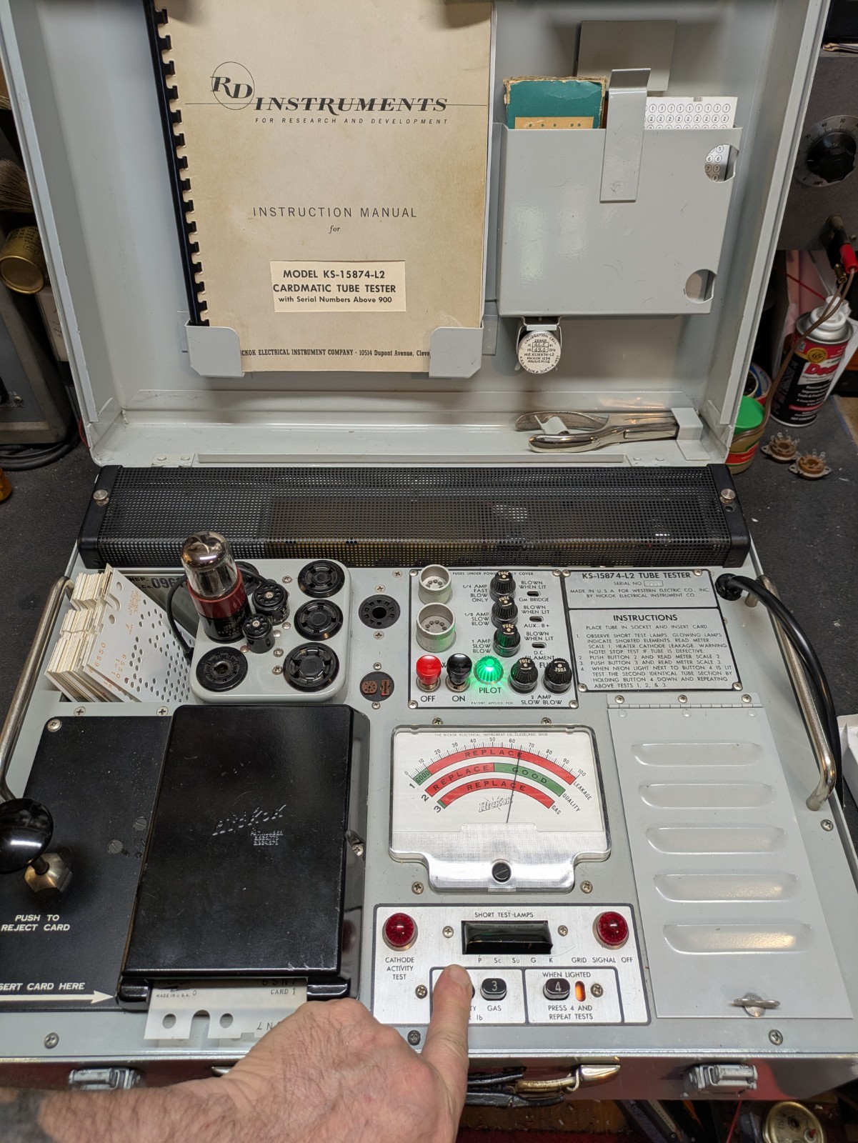 Hickok Cardmatic Tube Tester Western Electric KS-15874-L2 , w/ Cards  As Is