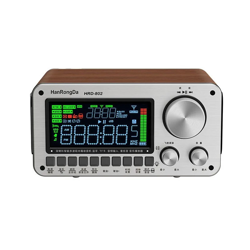 Full Band Radio Retro Radio Receiver Dual Speaker for FM/MW/SW/VHF/UHF/AIR/WB