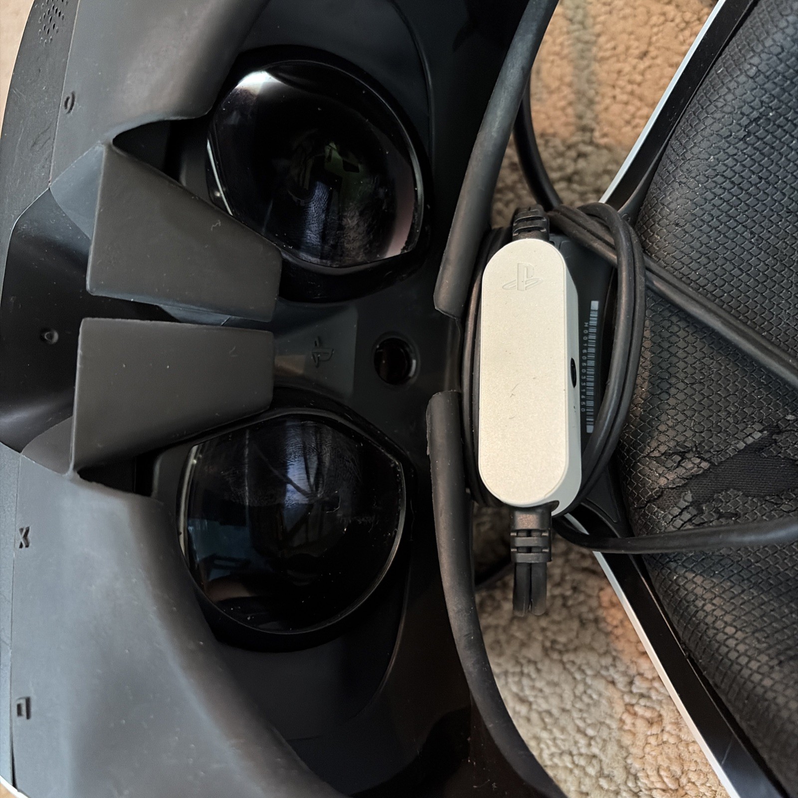 PlayStation VR 1 Headset and Breakout Box with cables, no controllers
