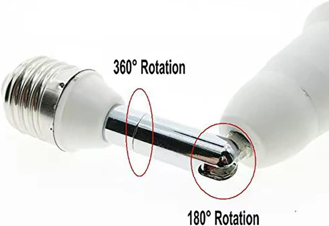 E26/E27 Light Socket Extender - 4.5 Inch Adjustable Brightness Enhancer (2-Pack)