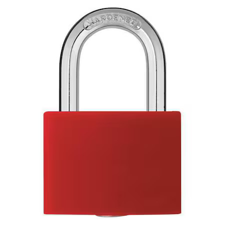 Zoro Select 48Jr56 Lockout Padlock, Keyed Alike, Aluminum, Red, 1 7/16 In,