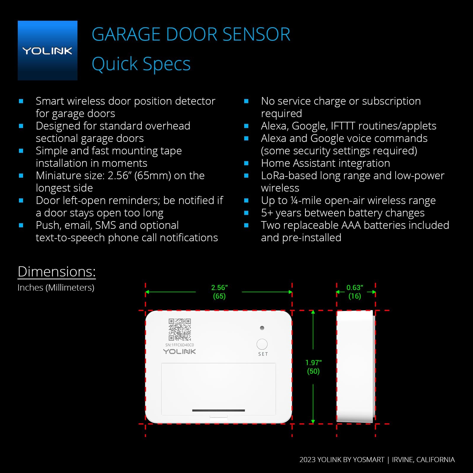 YoLink Garage Door Controller White