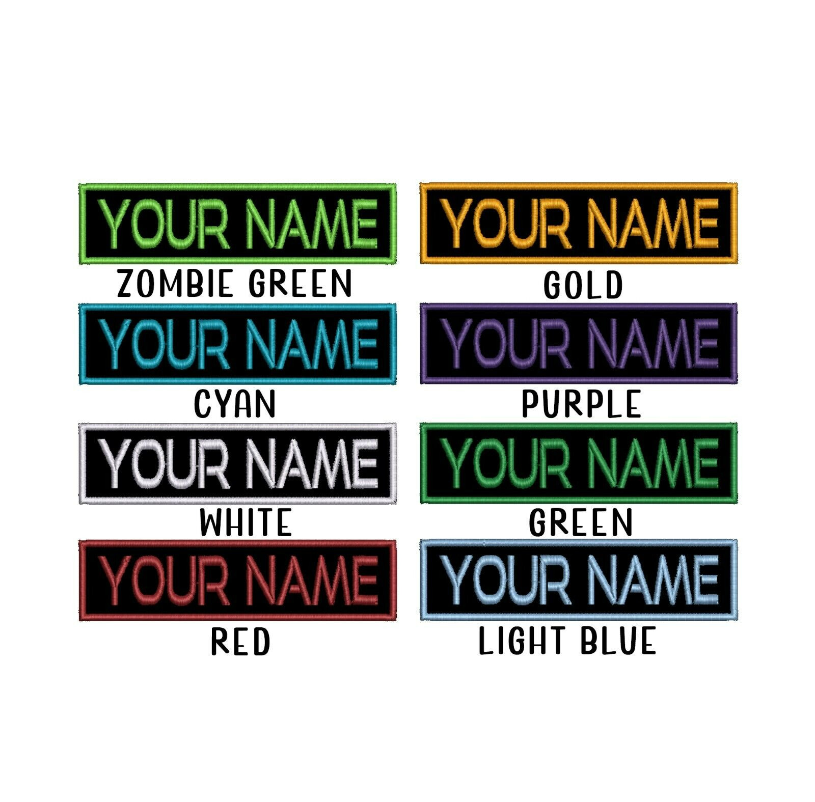 BEST SELLING 4x1 SIZE Custom NAME TAG Embroidered "Iron on", USA FAST SHIPPING