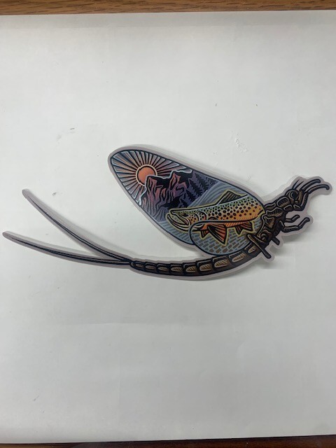 MAYFLY TROUT SCAPE Decal Sticker Casey Underwood 6.5"
