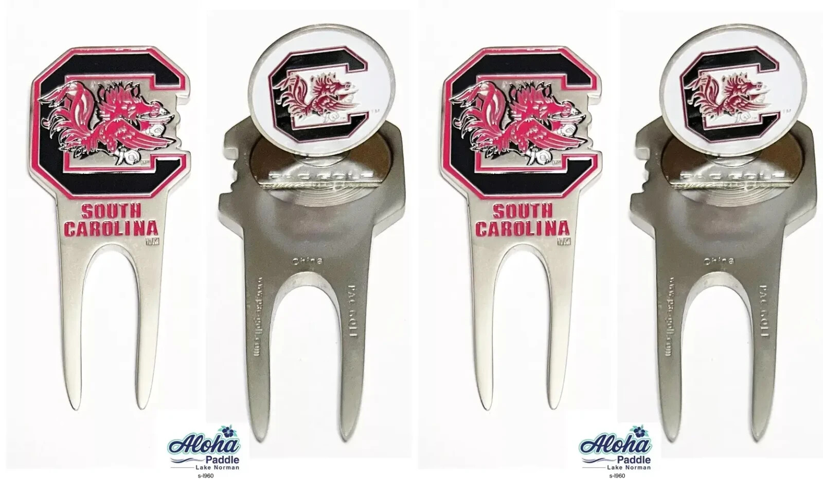 South Carolina Gamecocks GOLF DIVOT REPAIR TOOL w/ Ballmark Unique Shape QTY = 2
