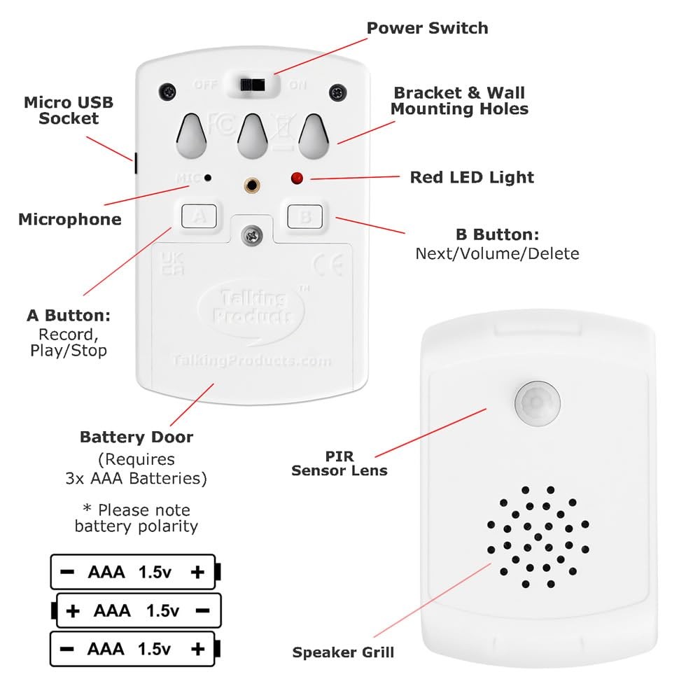 Voice Recordable PIR Motion Sensor Detector with Infrared Technology