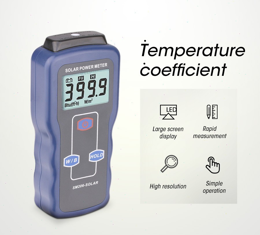 Solar Power Meter Solar Radiation Meter Tester For Testing Sun Light Radiation
