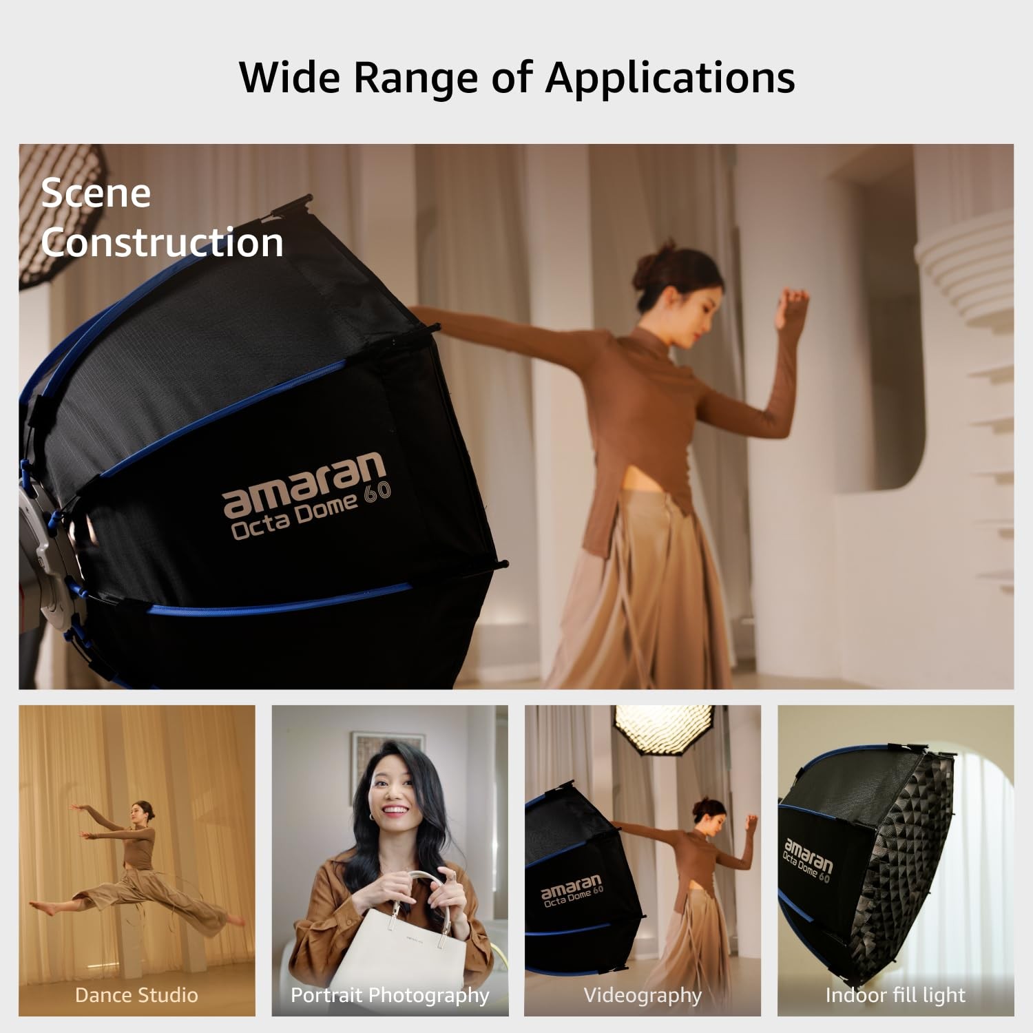 amaran Octa Dome 60 Softbox,One-snap 60cm (2ft) Large Octagonal Bowens Mount...