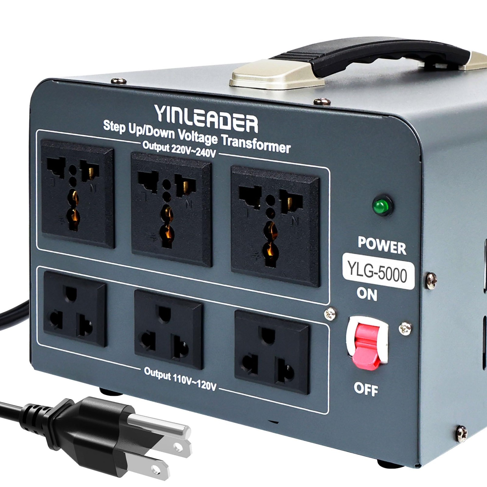 Yinleader 5000 Step Up/Down Transformer Converter 110/120 Volt - 220/240 Volt w/
