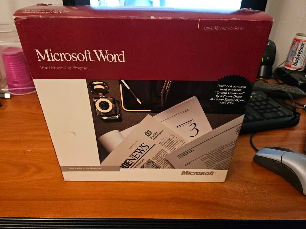 Microsoft Word 4.0 MAC with serial - complete in box!