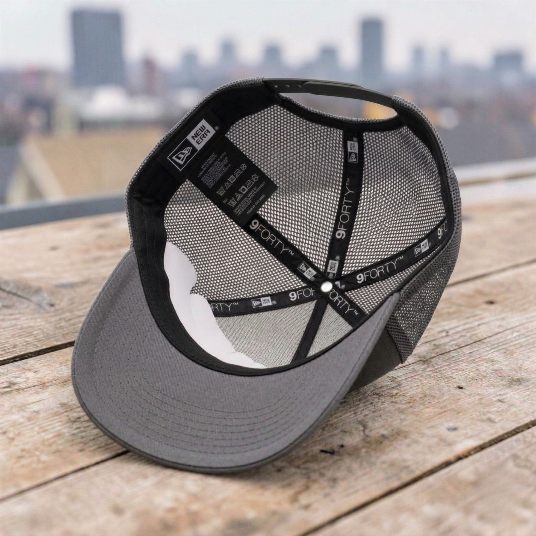 Target Logo Embroidered Trucker Hat Gray Black Mesh Back Adjustable Cap