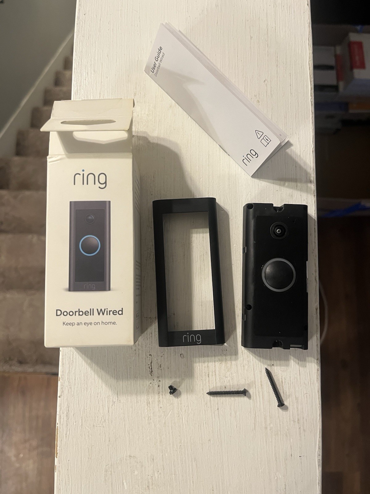 RING Video Doorbell CAMERA Wired Black 5AT3T5 (G2) No Jumper Cable