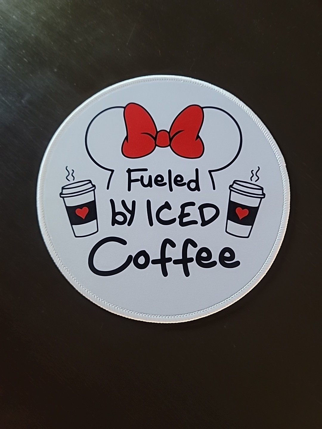Minnie Mouse Round Iced Coffee Mouse Pad Disney 8.5 Inches Diameter