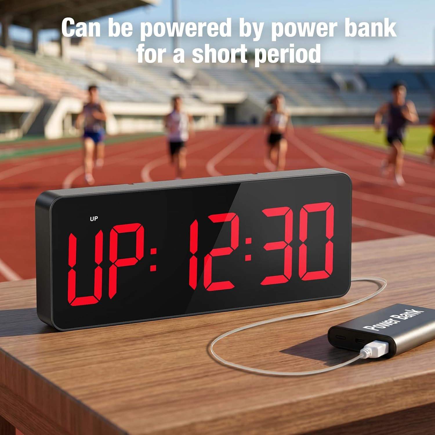 Gym Timer Clock, 12" LED Exercise Timer for Workout Intervals | Timer with Remot