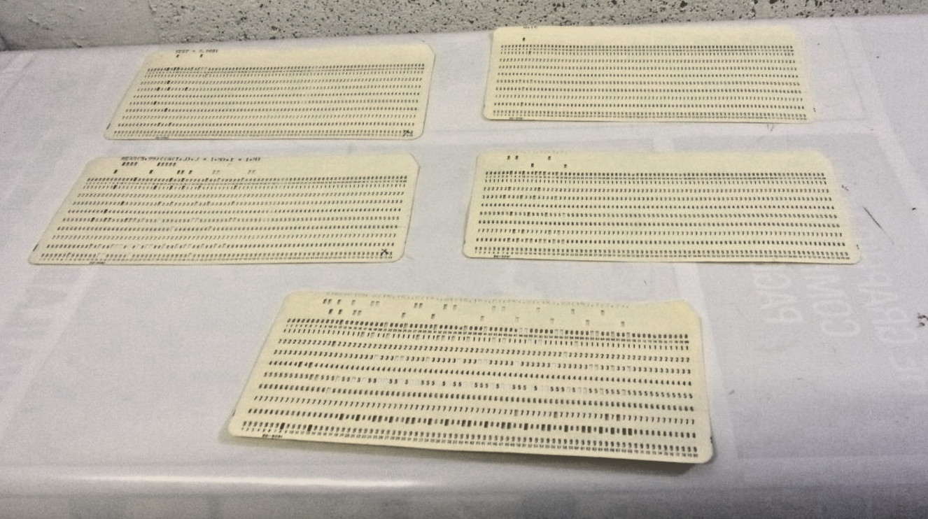 5x VINTAGE MAINFRAME COMPUTER Perforated PUNCH CARDS. IBM 80-column card format
