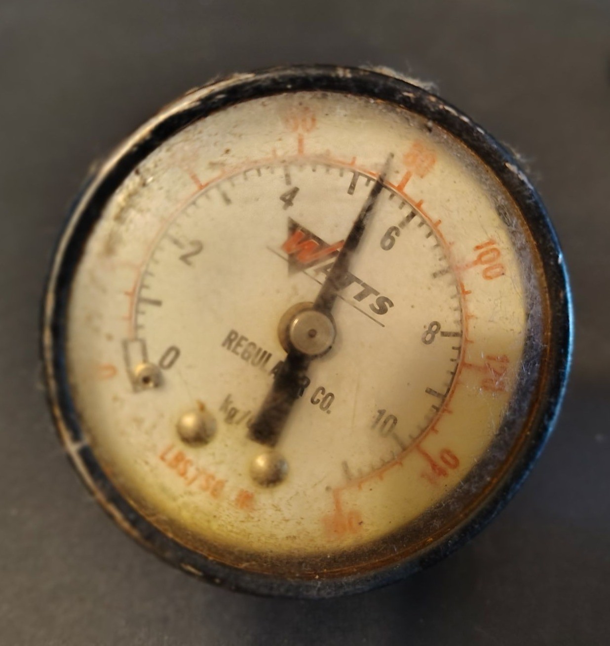 Vintage Watts Regulator Gauge Glass Face, Steampunk NOT TESTED