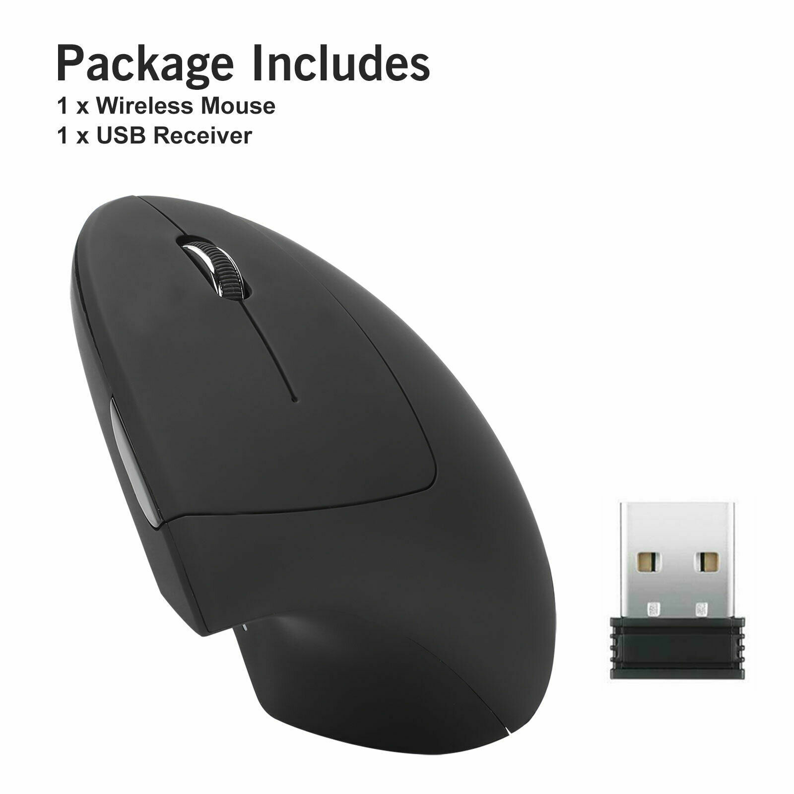 Ergonomic Mouse Optical Vertical Mice 6 Keys USB Wireless 2.4GHz 1200DPI For PC