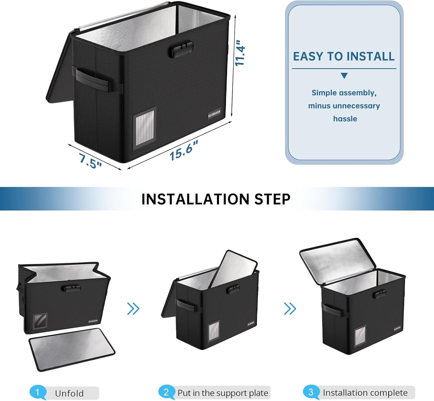 5200 Fireproof Book Storage for 150-175 Comics, Water 1-Pack-5200? Black