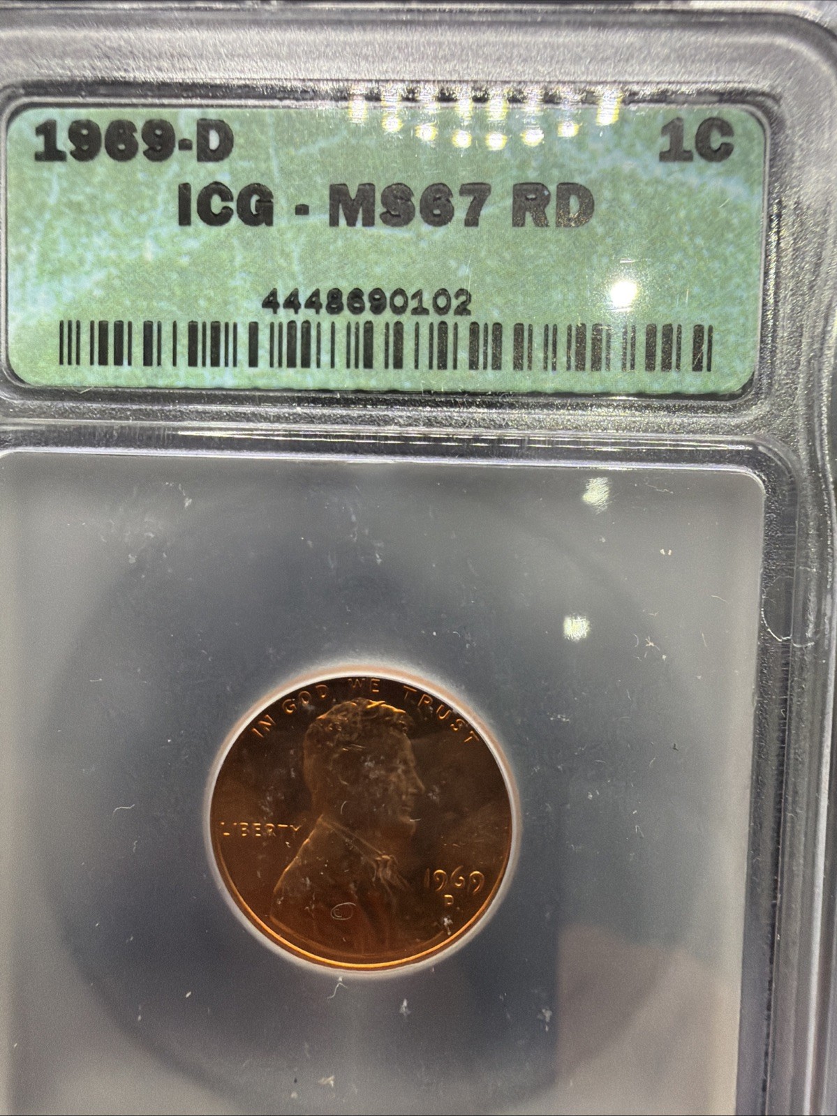 1969 D Penny ICG 4448690102 MS 67 Red Lincoln Memorial Cent Best Price On eBay