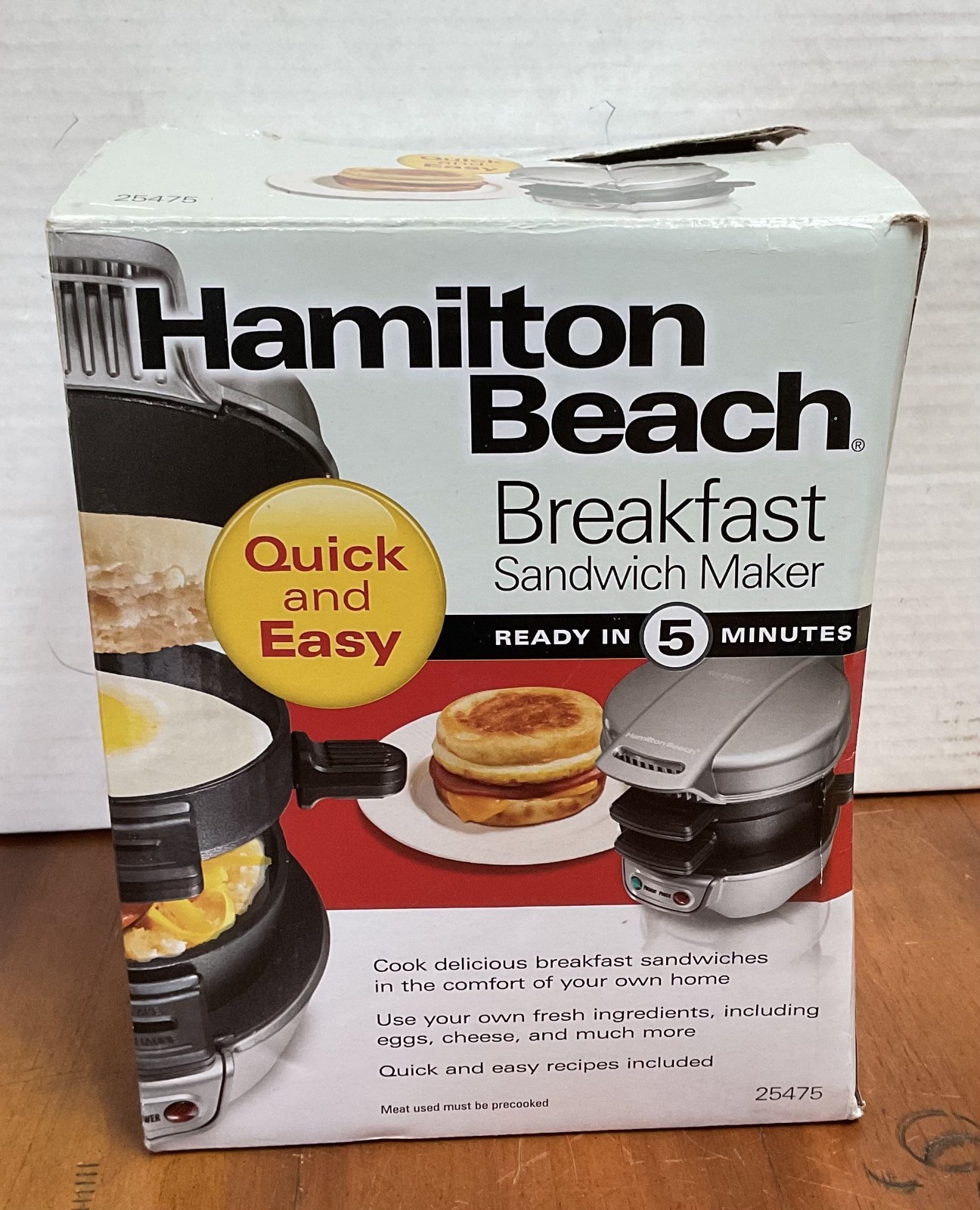 Hamilton Beach Breakfast Sandwich Maker 25475 Electric Silver Black 600W