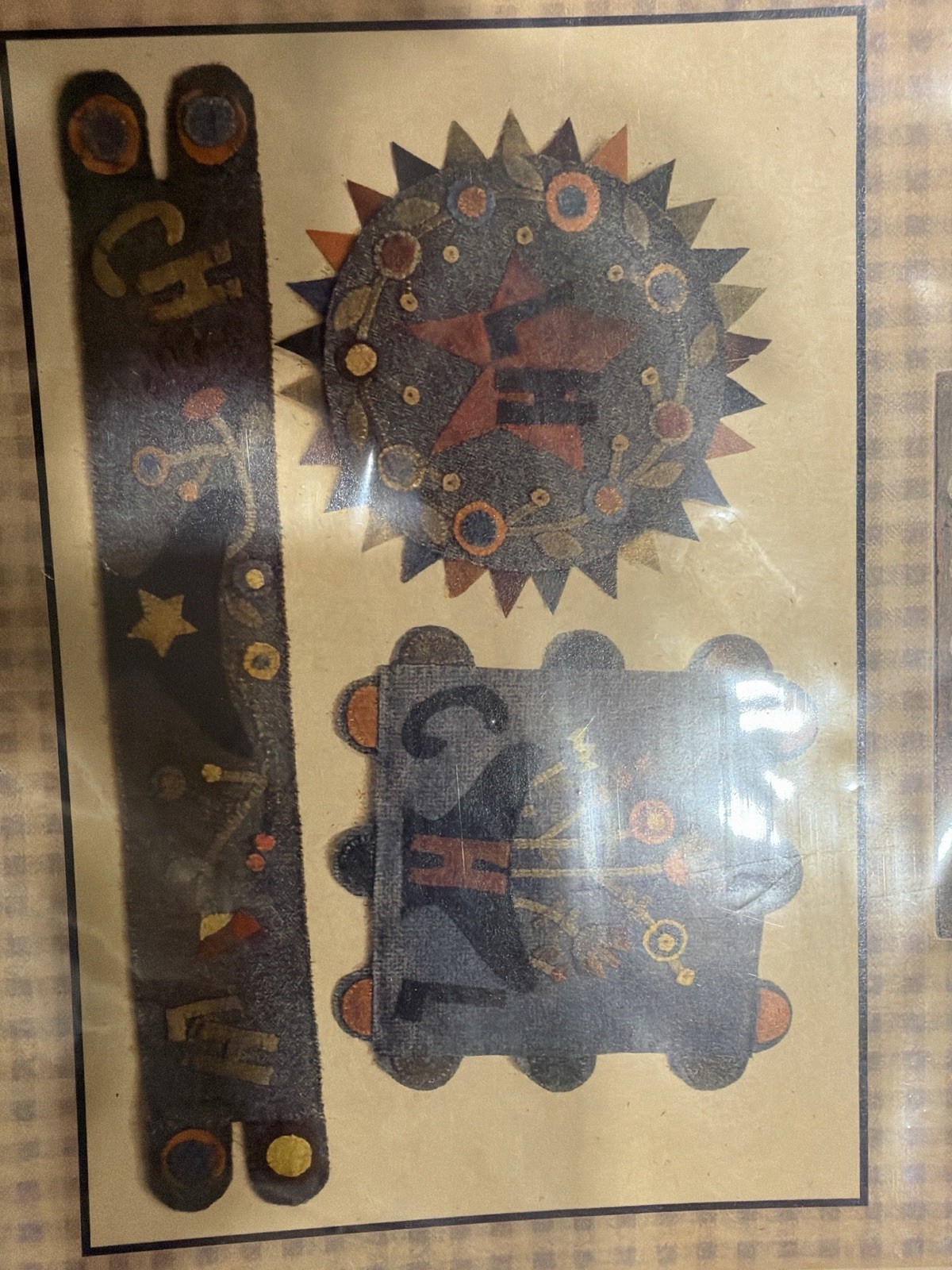 Primitive Pieces by Lynda Dry Goods Wool Applique Table Rug Pattern Folk Art