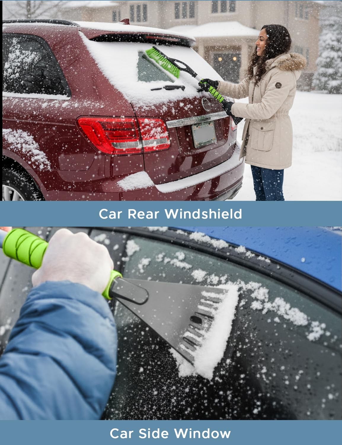 Snow Brush and Ice Scraper for Car Windshield 1 Pack, Window Ice and...