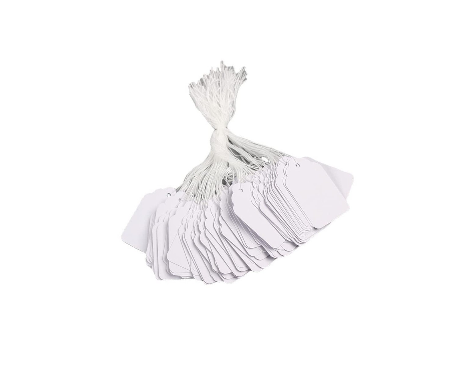 White Price Tags with String - 500 Merchandise Tags with String Attached - 2 ...
