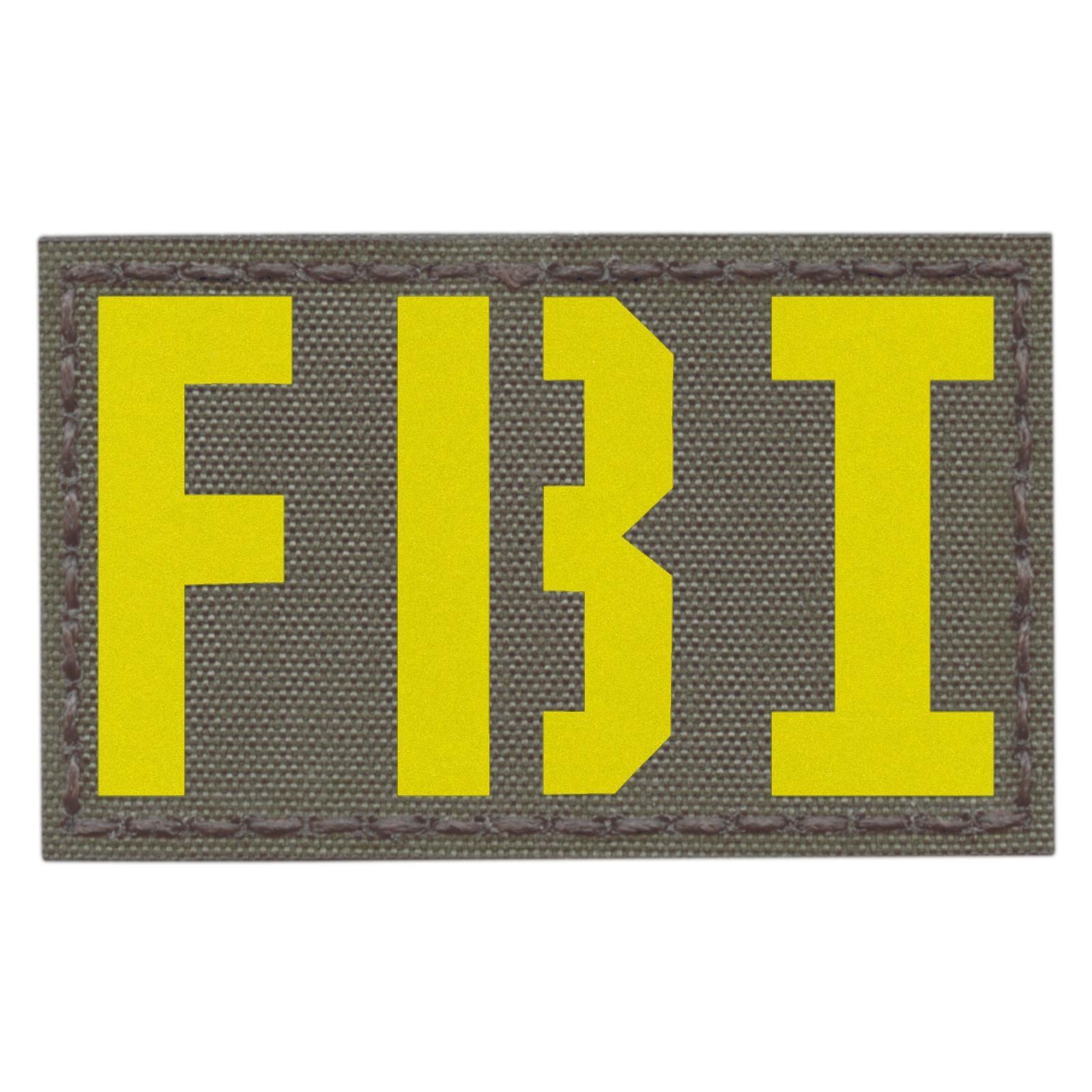 FBI 3x5 reflective yellow letters ranger green chest rig infrared plate patch
