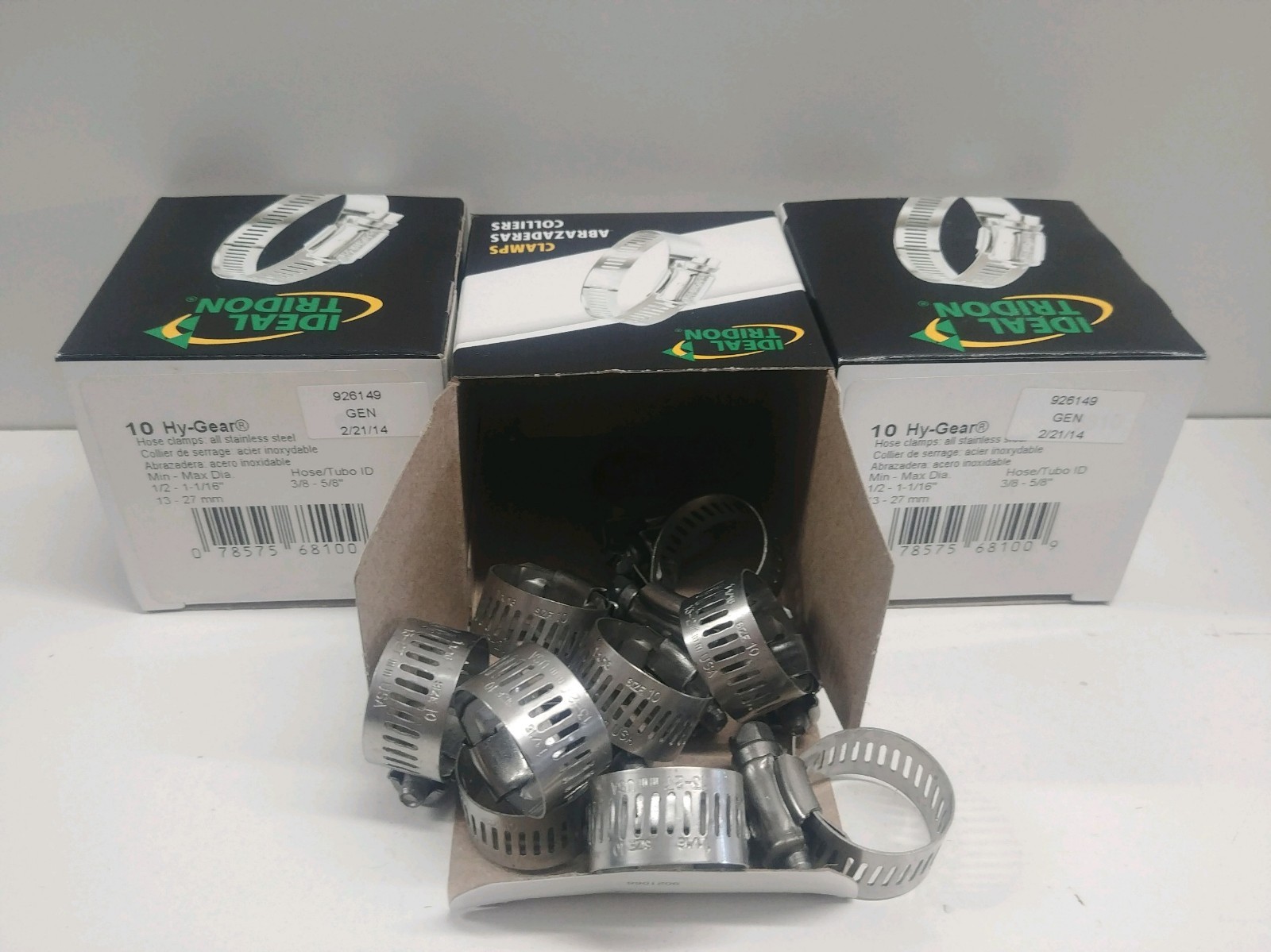 LOT OF (30) NEW IN BOX! HY-GEAR STAINLESS STEEL 1/2"-1-1/16" HOSE CLAMPS 6810