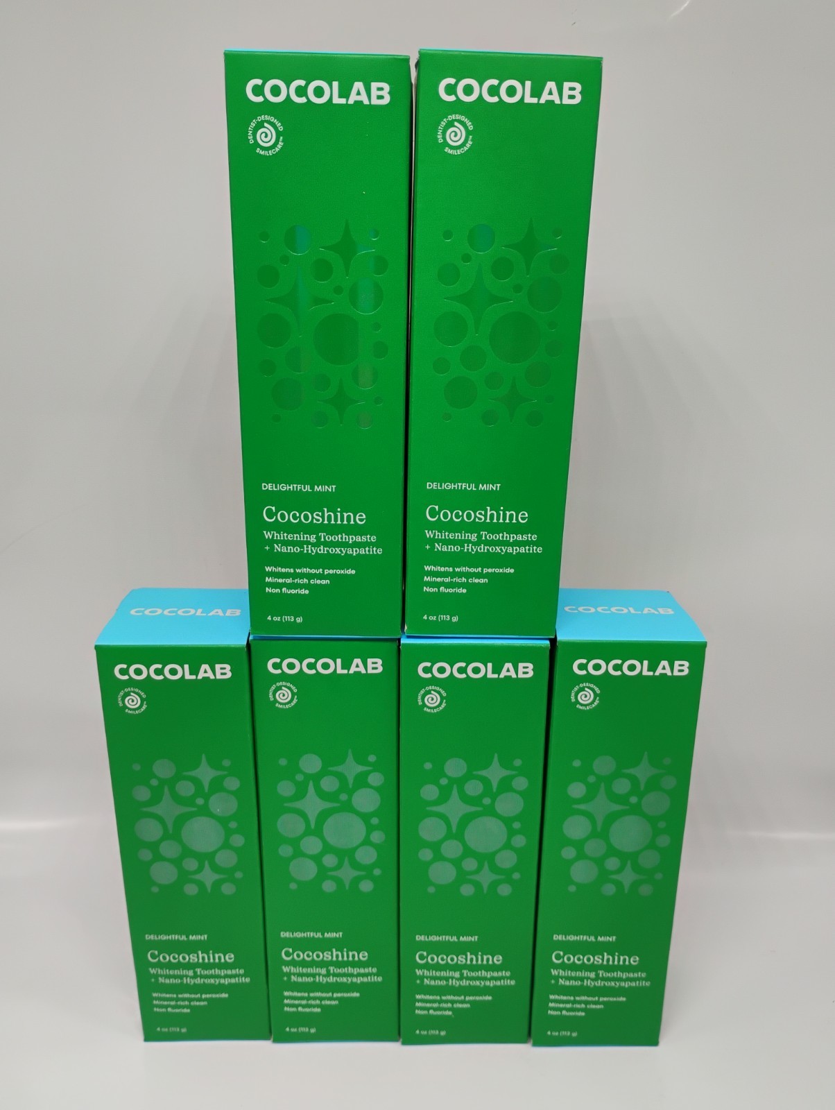 Six (6) 4oz Cocolab Cocoshine Whitening Mint Toothpaste + Nano Hydroxyapatite